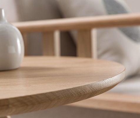 Tabela de café redonda de madeira sólida para sala de estar W32/40/50*D32/40/50*H30/40/51CM