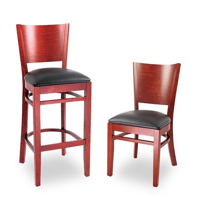 Barstool de madeira para restaurante cozinha cadeira de sala de jantar na natureza cores populares móveis de bar