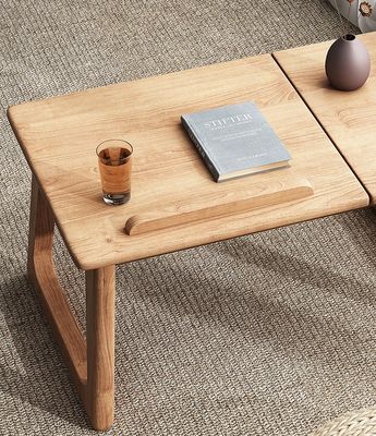 Personalizar mesa de madeira para aprendizagem e móveis de sala de estar sem dobrado em cor natural