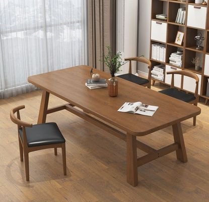 Quadro de madeira maciça Modern Nordic Rectangular mesa de jantar para restaurante hotel