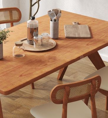 Móveis domésticos directos nórdicos Mesa de jantar rectangular de madeira maciça para espaço de jantar funcional