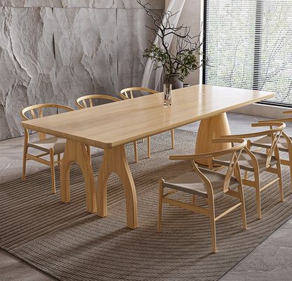 Tabela de madeira maciça natural de design moderno e retangular personalizada para móveis de eventos