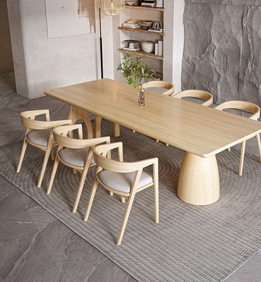 Tabela de madeira maciça natural de design moderno e retangular personalizada para móveis de eventos