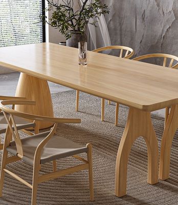 Tabela de madeira maciça natural de design moderno e retangular personalizada para móveis de eventos