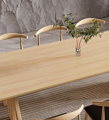 Tabela de madeira maciça natural de design moderno e retangular personalizada para móveis de eventos
