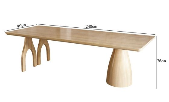 Tabela de madeira maciça natural de design moderno e retangular personalizada para móveis de eventos