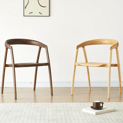 Cadeira de jantar de embalagem de correio Design para restaurante móveis de hotel de madeira maciça Moderna cor de nozes tamanho W57*D53*H77CM
