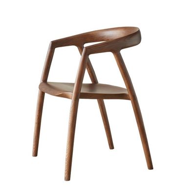 Cadeira de jantar de embalagem de correio Design para restaurante móveis de hotel de madeira maciça Moderna cor de nozes tamanho W57*D53*H77CM