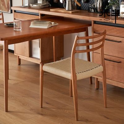Modern Design Solid Wood cadeira de jantar com cordão de papel tecido e nitrolacquer acabamento dentro do seu orçamento