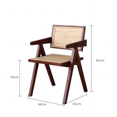 Mobiliário de sala de jantar Luxo Nórdico Cadeira de Rattan Vintage Balcão Lazer Cadeira dobrável de madeira com caixa de correio Y