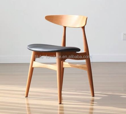 Cores personalizadas Madeira maciça traseira redonda cadeira de jantar nórdica para hotel restaurante banquete e casa em estilo clássico moderno