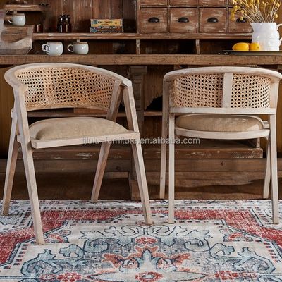 Hotel Nordic Madeira Sólida Wicker Rattan Cadeira de Sustentável Sala de jantar Sala de estar Poltrona de Rattan