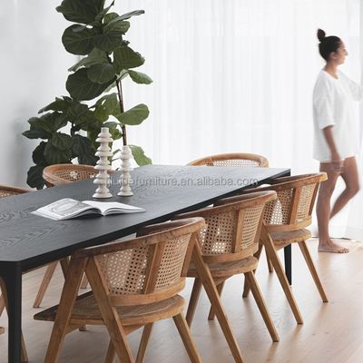 Hotel Nordic Madeira Sólida Wicker Rattan Cadeira de Sustentável Sala de jantar Sala de estar Poltrona de Rattan