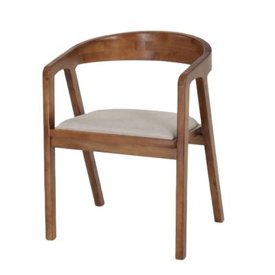 Mobiliário de restaurante Cadeira de jantar de madeira estilo nórdico PU / Tecido de couro estofado Cadeira de madeira moderna para restaurante