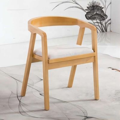 Mobiliário de restaurante Cadeira de jantar de madeira estilo nórdico PU / Tecido de couro estofado Cadeira de madeira moderna para restaurante