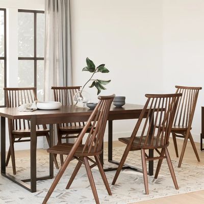 Mobiliário de sala de jantar Madeira de madeira maciça Cadeira de jantar Windsor W54.6*D50*H96.5CM e Design elegante