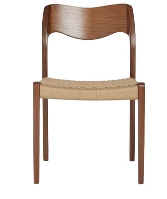 Mobiliário de sala de estar Cadeira de jantar de cordão tecido à mão em cor de nozes com moldura de madeira maciça