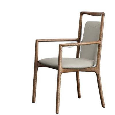 Casa Móveis Geral Design italiano Moderno Madeira Sólida PU Cama Sala de jantar Cadeira de restaurante com apoio de braço