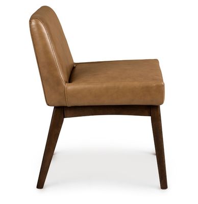 Cadeira de restaurante W57*D57*H76CM com estrutura de madeira maciça e estofamento de couro PU em estilo moderno nórdico