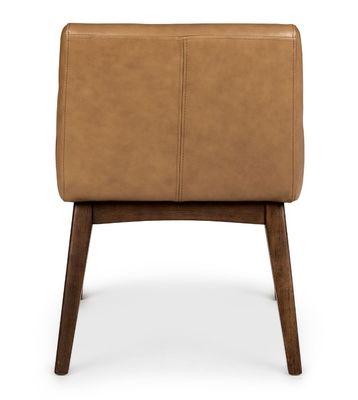 Cadeira de restaurante W57*D57*H76CM com estrutura de madeira maciça e estofamento de couro PU em estilo moderno nórdico