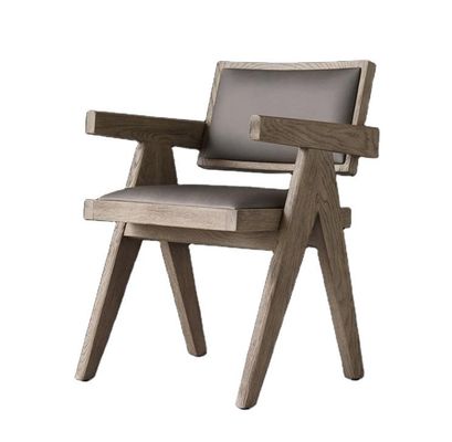 Hotéis de primeira classe Restaurante Casa usando sala de jantar Cadeiras de madeira moderna PU com apoio de braço e acabamento nitrolacquer