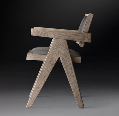 Hotéis de primeira classe Restaurante Casa usando sala de jantar Cadeiras de madeira moderna PU com apoio de braço e acabamento nitrolacquer