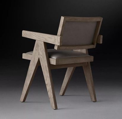 Hotéis de primeira classe Restaurante Casa usando sala de jantar Cadeiras de madeira moderna PU com apoio de braço e acabamento nitrolacquer