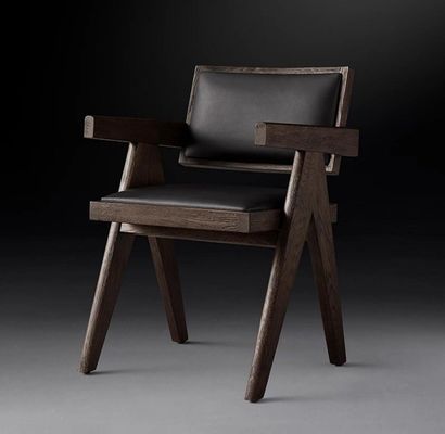 Hotéis de primeira classe Restaurante Casa usando sala de jantar Cadeiras de madeira moderna PU com apoio de braço e acabamento nitrolacquer