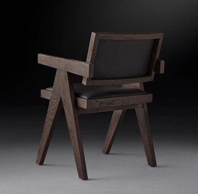 Hotéis de primeira classe Restaurante Casa usando sala de jantar Cadeiras de madeira moderna PU com apoio de braço e acabamento nitrolacquer