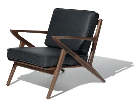 Cadeira de sala de estar de tecido moderno Cadeira de sofá de madeira Lounge de lazer Cadeira de madeira maciça W59*D59*H57CM