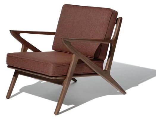 Cadeira de sala de estar de tecido moderno Cadeira de sofá de madeira Lounge de lazer Cadeira de madeira maciça W59*D59*H57CM