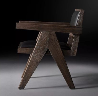 Top Grade Hotel Restaurant Home Cadeiras de madeira moderna de PU com apoio de braço W52*D53.3*H70CM para cadeira de sala de estar