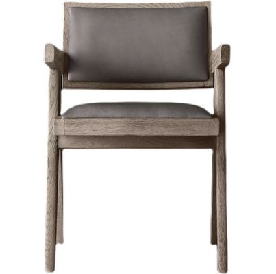 Top Grade Hotel Restaurant Home Cadeiras de madeira moderna de PU com apoio de braço W52*D53.3*H70CM para cadeira de sala de estar