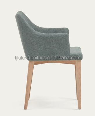Solid Wood Leg Living Room Leisure Chair Backrest Design exclusivo de tecido Cadeira de jantar para mobiliário de sala de jantar moderna