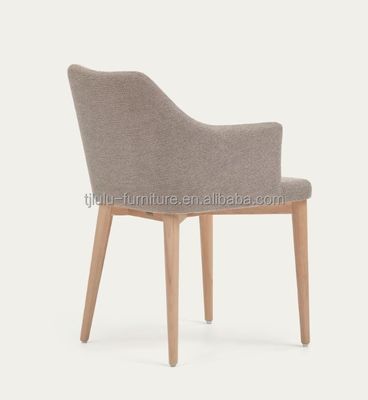 Solid Wood Leg Living Room Leisure Chair Backrest Design exclusivo de tecido Cadeira de jantar para mobiliário de sala de jantar moderna