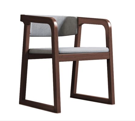 Mobiliário de Sala de Jantar Design Moderno Madeira Sólida Algodão E Linho/PU Cadeira De Couro Com Encosto De Braço E Almofada Para Restaurante