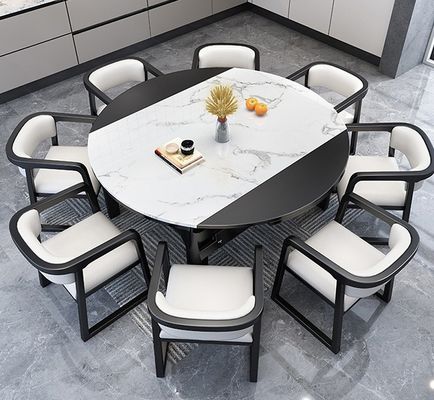 Mobiliário de Sala de Jantar Design Moderno Madeira Sólida Algodão E Linho/PU Cadeira De Couro Com Encosto De Braço E Almofada Para Restaurante