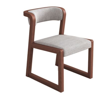 Cadeira de madeira PU de couro/algodão e linho W56*D51*H71CM para sala de jantar restaurante em estilo nórdico moderno sem dobragem