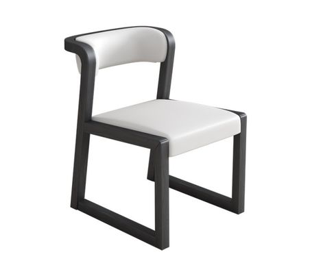 Cadeira de madeira PU de couro/algodão e linho W56*D51*H71CM para sala de jantar restaurante em estilo nórdico moderno sem dobragem