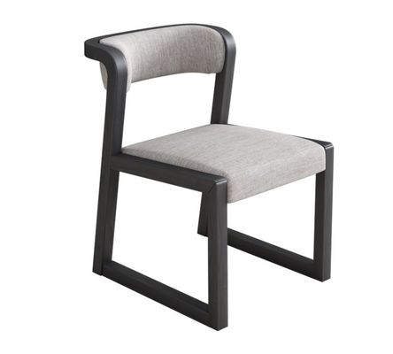 Cadeira de madeira PU de couro/algodão e linho W56*D51*H71CM para sala de jantar restaurante em estilo nórdico moderno sem dobragem