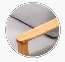 Mobiliário de sala de estar robusto Sofá com tela de couro de madeira moderna em design cinza/branco/azul/marrom e robusto