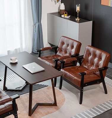 Moderno Madeira PU Leather Café Sofa Cadeira estilo de design italiano de luxo para sala de jantar restaurante