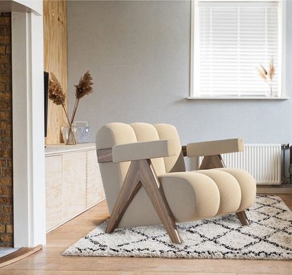 Design moderno e resistente Tecido de madeira Sala de estar cadeira de jantar estofada Sofá mobiliário