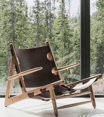 Poltrona de couro de acabamento de nitrolacquer para sala de estar moderna e confortável