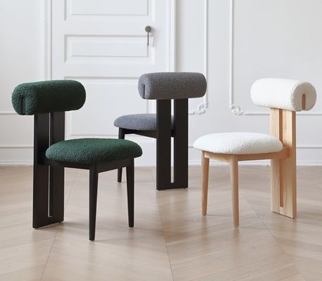 Design de móveis de vida moderna Tecido Sala de jantar Cadeira de restaurante com estilo de madeira maciça