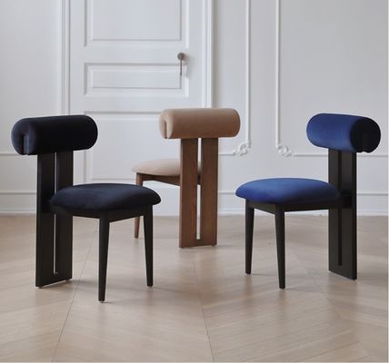 Design de móveis de vida moderna Tecido Sala de jantar Cadeira de restaurante com estilo de madeira maciça