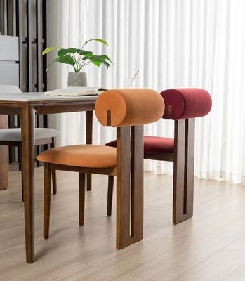 Design de móveis de vida moderna Tecido Sala de jantar Cadeira de restaurante com estilo de madeira maciça