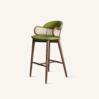 Bares de madeira modernas Cadeiras de Rattan Banquinhas de bar para cozinha Sala de jantar Restaurante Verde/Laranja e Mobiliário comercial