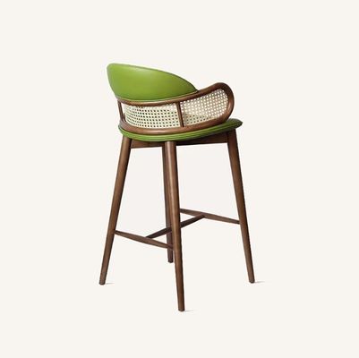 Bares de madeira modernas Cadeiras de Rattan Banquinhas de bar para cozinha Sala de jantar Restaurante Verde/Laranja e Mobiliário comercial