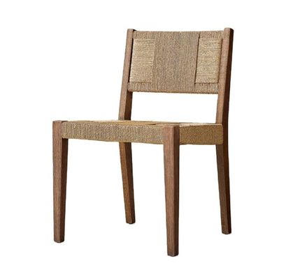 Finitura Natural Nitrolacquer Madeira Sólida Tecido Cordão de Carvalho Cadeira de Jantar para Restaurante de Design Japonês Moderno ou Encosto de Braço